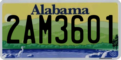 AL license plate 2AM3601