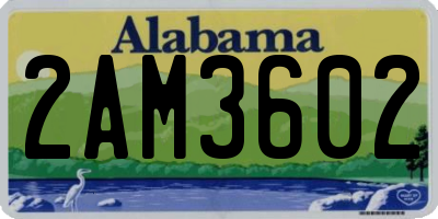 AL license plate 2AM3602