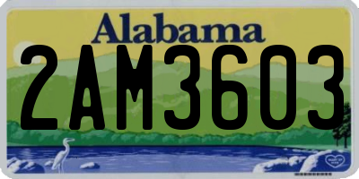 AL license plate 2AM3603