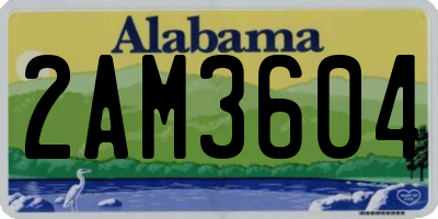 AL license plate 2AM3604