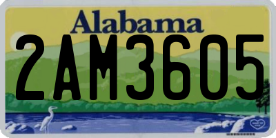 AL license plate 2AM3605