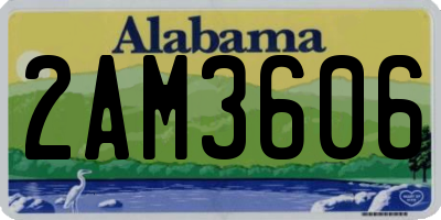 AL license plate 2AM3606