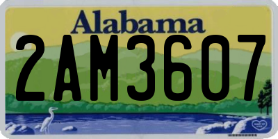 AL license plate 2AM3607