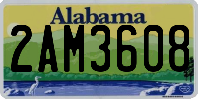 AL license plate 2AM3608
