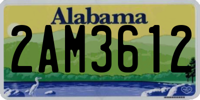 AL license plate 2AM3612
