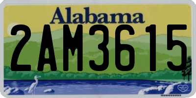 AL license plate 2AM3615