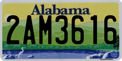 AL license plate 2AM3616