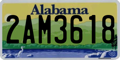 AL license plate 2AM3618