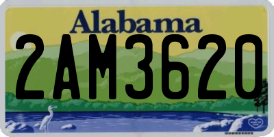 AL license plate 2AM3620