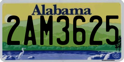 AL license plate 2AM3625