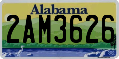 AL license plate 2AM3626