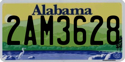 AL license plate 2AM3628