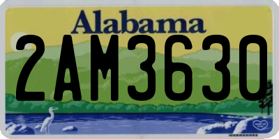 AL license plate 2AM3630