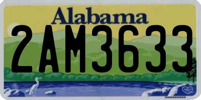AL license plate 2AM3633