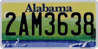 AL license plate 2AM3638