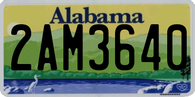 AL license plate 2AM3640
