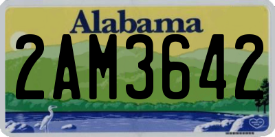 AL license plate 2AM3642