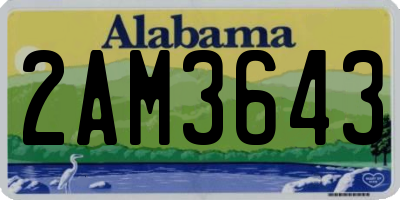 AL license plate 2AM3643