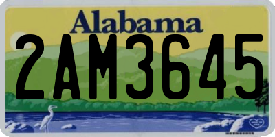 AL license plate 2AM3645