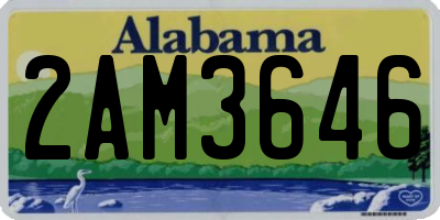 AL license plate 2AM3646