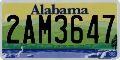 AL license plate 2AM3647