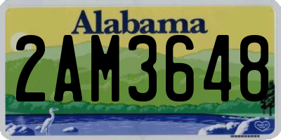 AL license plate 2AM3648
