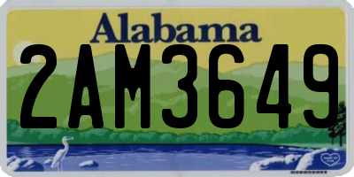 AL license plate 2AM3649