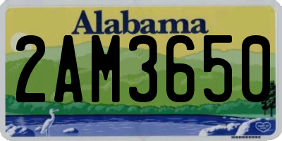 AL license plate 2AM3650