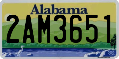 AL license plate 2AM3651