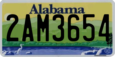 AL license plate 2AM3654