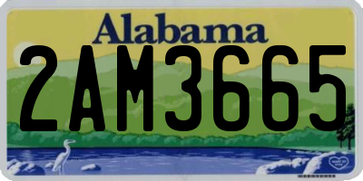 AL license plate 2AM3665