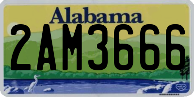 AL license plate 2AM3666