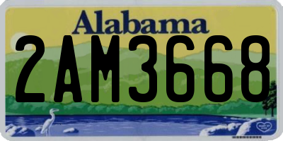 AL license plate 2AM3668