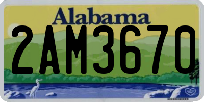 AL license plate 2AM3670
