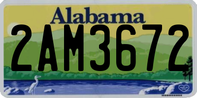 AL license plate 2AM3672
