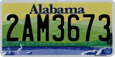 AL license plate 2AM3673