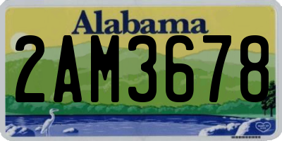 AL license plate 2AM3678
