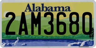 AL license plate 2AM3680