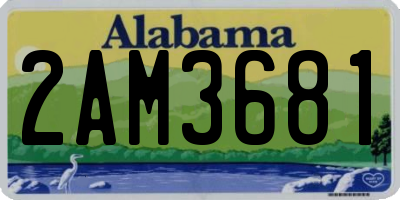 AL license plate 2AM3681