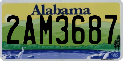 AL license plate 2AM3687