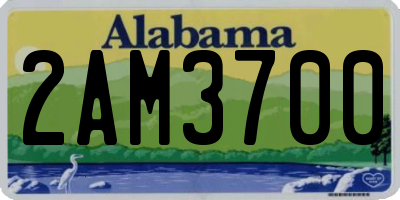 AL license plate 2AM3700