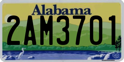 AL license plate 2AM3701