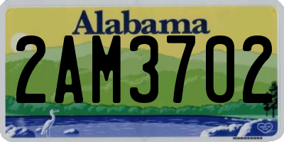 AL license plate 2AM3702