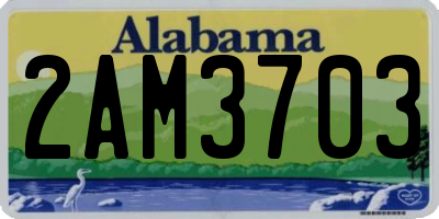 AL license plate 2AM3703