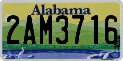 AL license plate 2AM3716