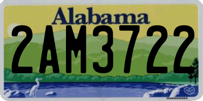 AL license plate 2AM3722