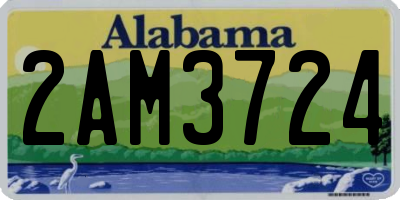 AL license plate 2AM3724