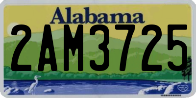 AL license plate 2AM3725
