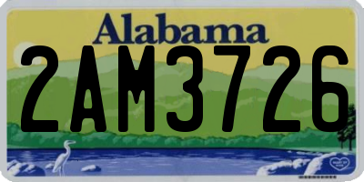 AL license plate 2AM3726