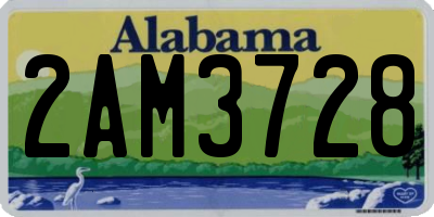 AL license plate 2AM3728